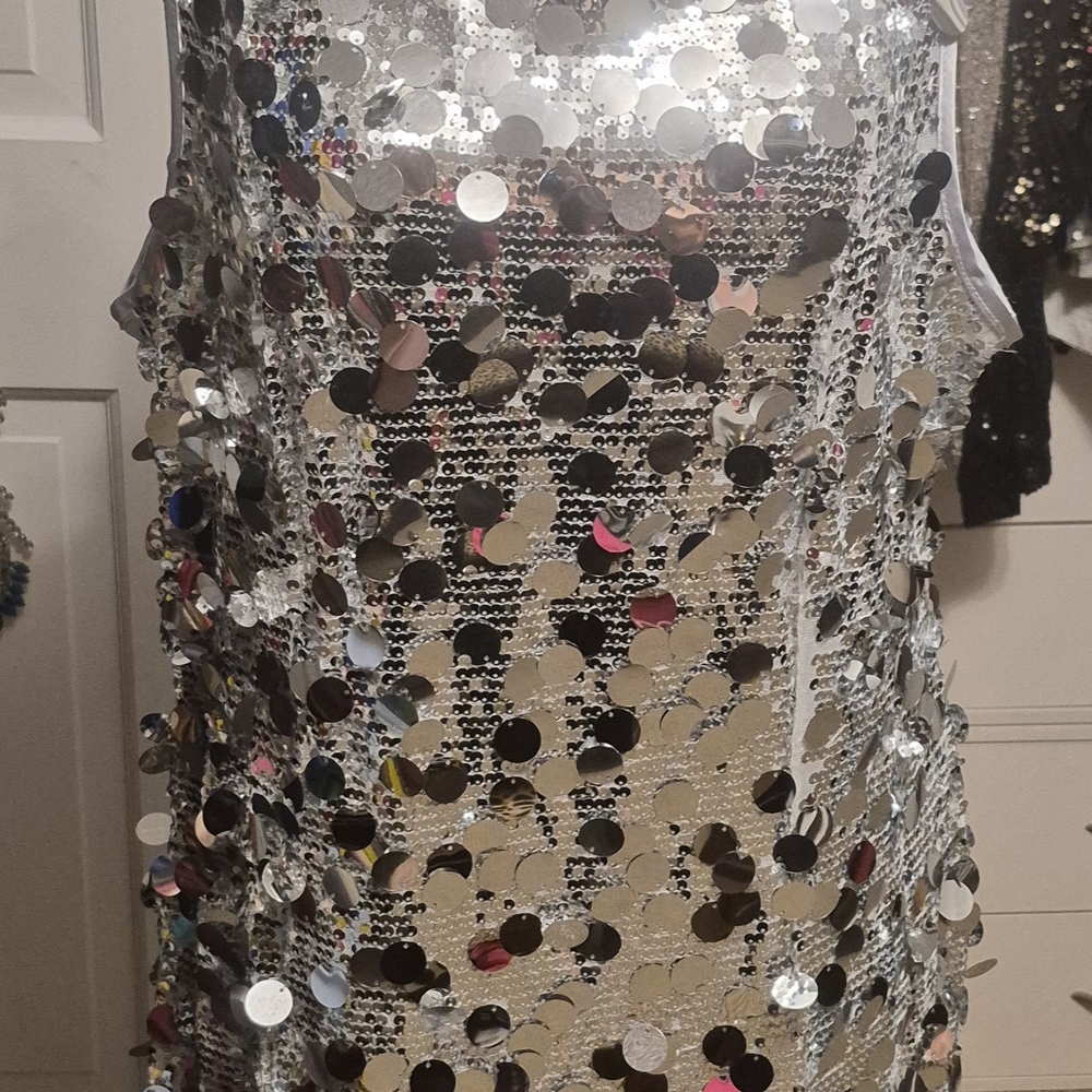 NWT Torrid Silver Sequin Embellished Dress